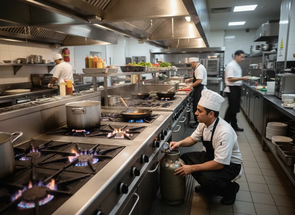 Instalações de gás em comércio e restaurantes