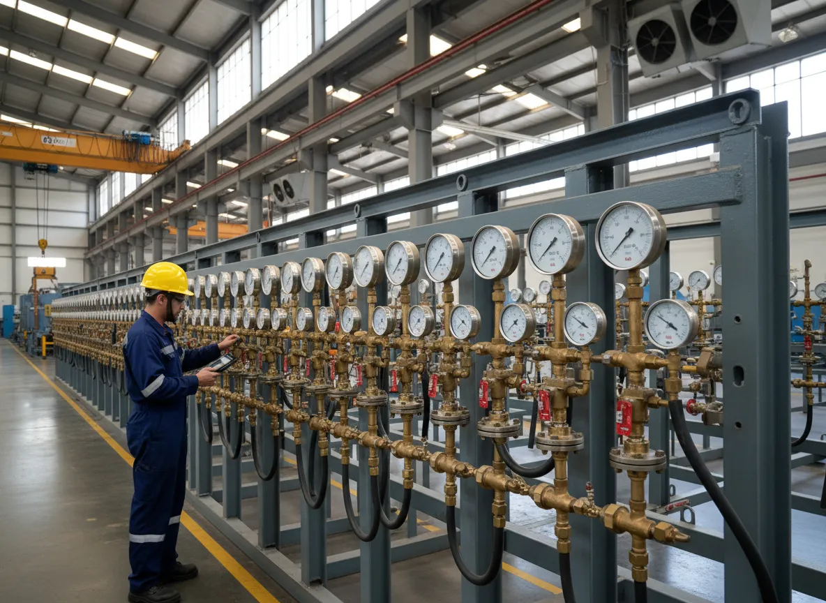 Instalação e tubulações industriais de gás